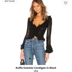Revolve lpa ruffle cardigan.